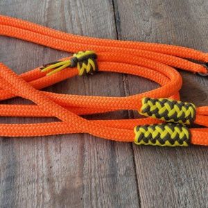 6' orange split reins
